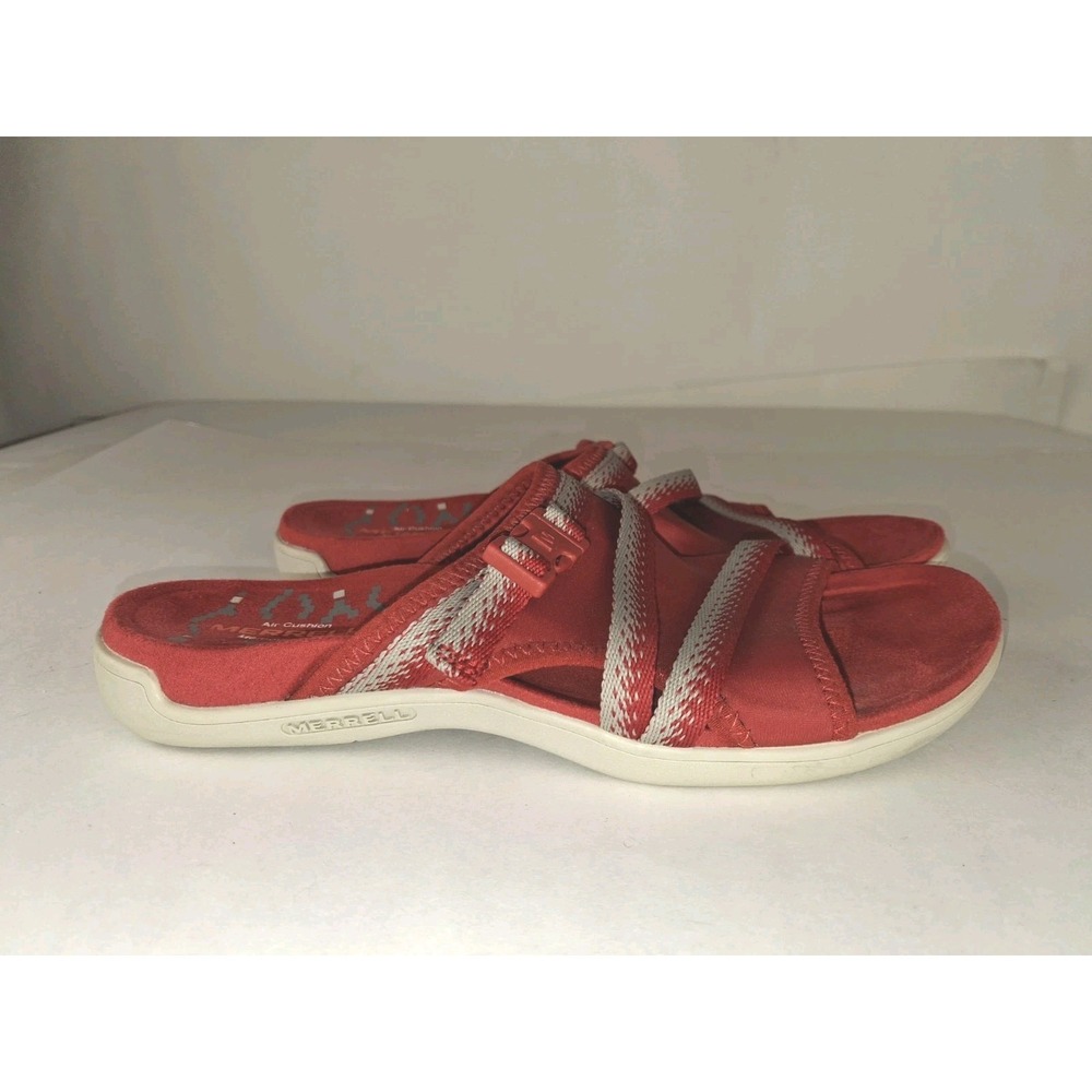 Merrell Terran II Women's Size 6 Red Leather Comfort Slides Sandals Shoes